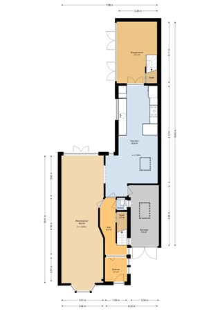 Floorplan - Hoekenburglaan 56, 2275 TE Voorburg